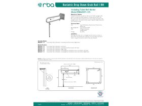 Specification Sheet - RBA Bariatric Drop Down Grab Rail with Toilet Roll Holder Right Hand Stainless Steel
