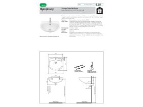 Technical Guide - Stylus Symphony 1 Taphole Wall Basin White
