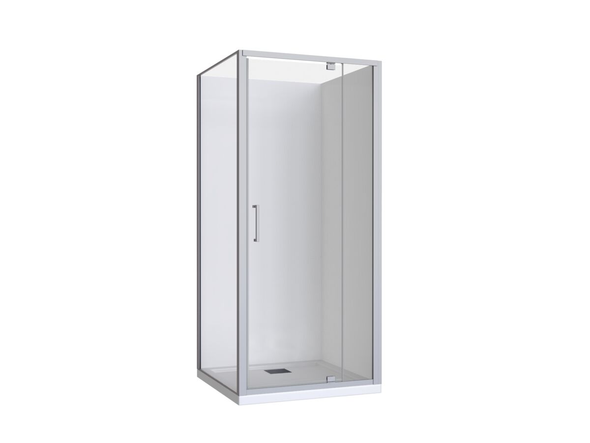 Base MKII Shower System with Rear Outlet 900mm x 900mm White & Chrome