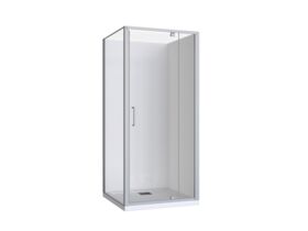 Base MKII Shower System with Rear Outlet 900mm x 900mm White & Chrome