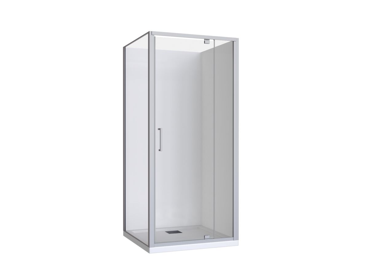 Base MK2 Shower System with Rear Outlet 900mm x 900mm White & Chrome