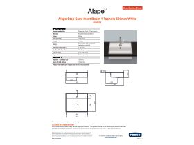 Specification Sheet - Alape Step Semi Inset Basin 1 Taphole 500mm White