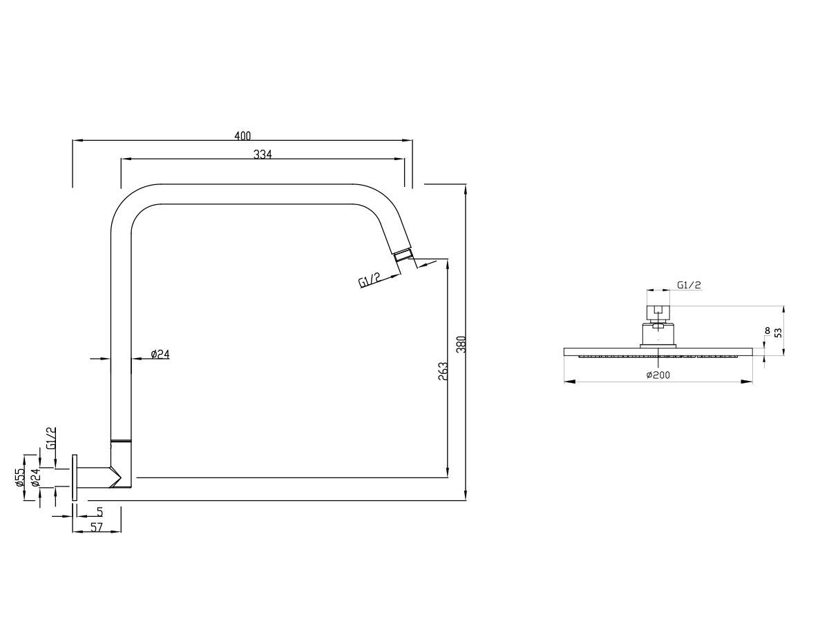 Mizu Drift Gooseneck Shower Set 200mm Chrome (3 Star) from Reece