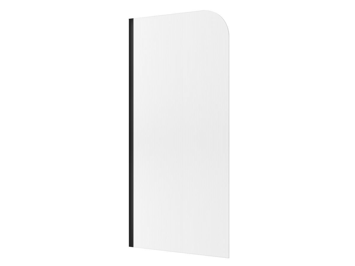 Hero - Kado Lux Frameless Curved Left Fluted Panel with Wall Channel 1000mm Matte Black