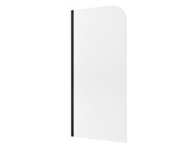 Hero - Kado Lux Frameless Curved Left Fluted Panel with Wall Channel 1000mm Matte Black