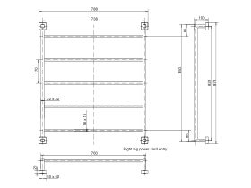 Mizu Bloc Heated Towel Rail 760mm x 850mm Polished Stainless Steel