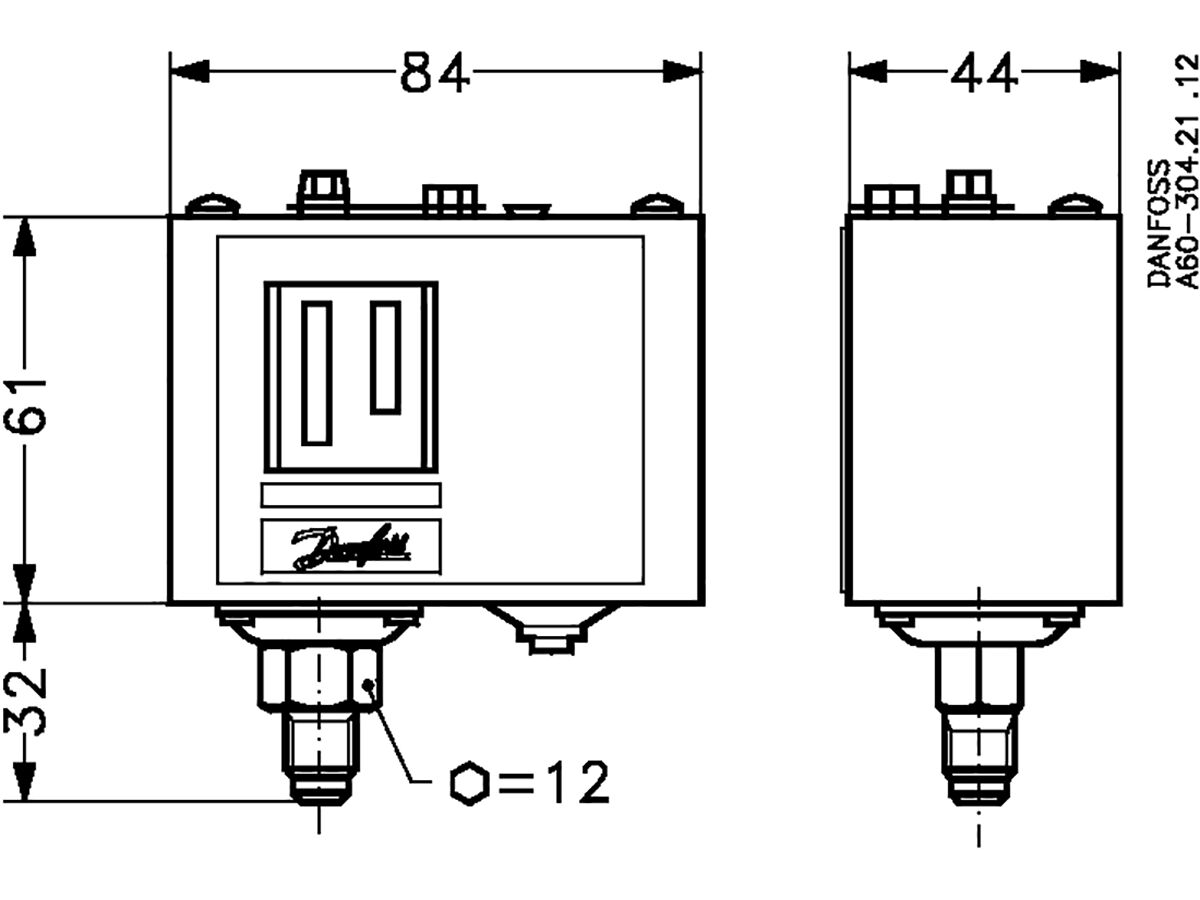 Danfoss KP5 High Pressure Control Manual Reset 060117391 from Reece