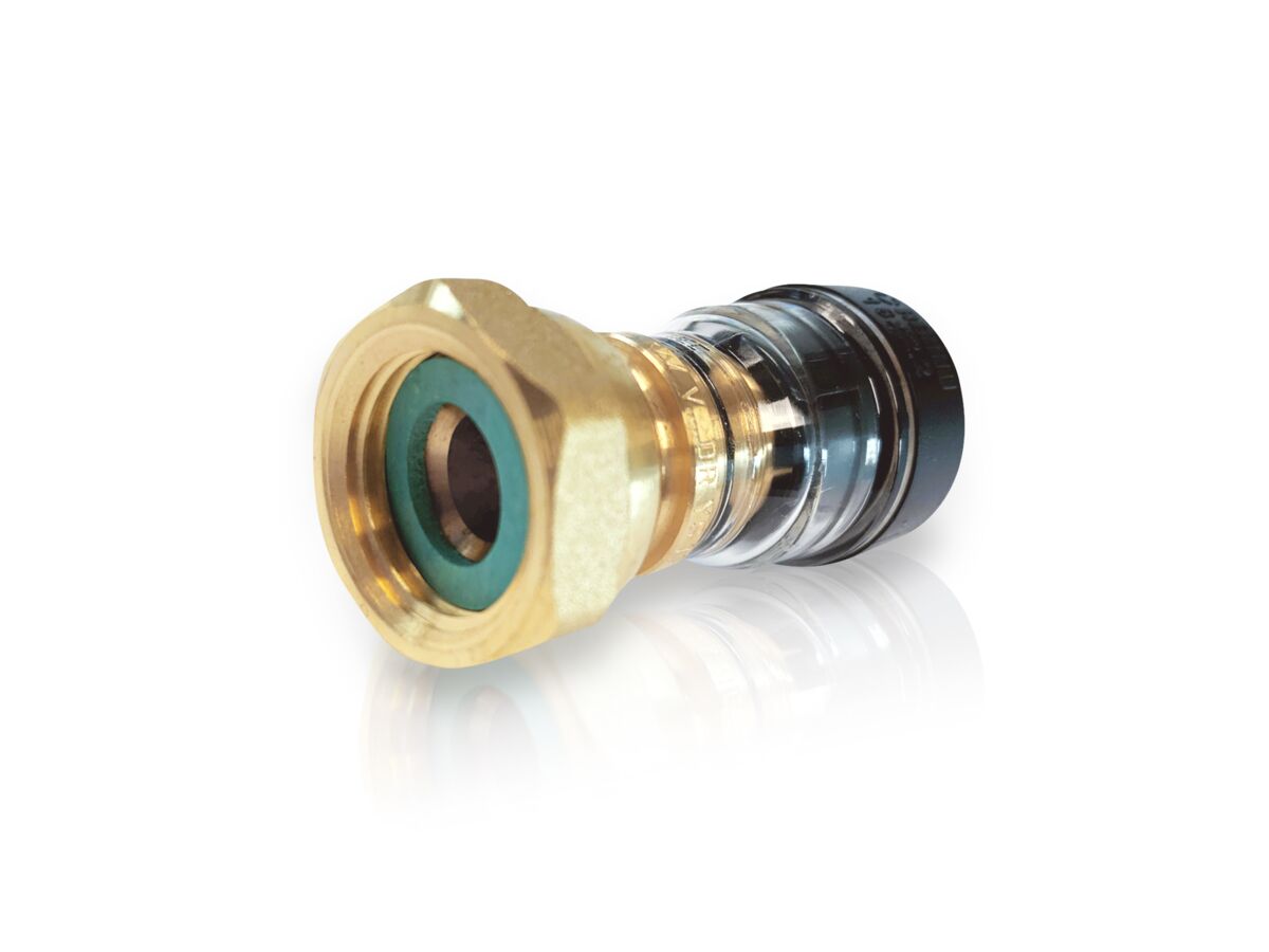 Rehau Pinc No.62 Loose Nut Connector 20mm x 20Fi (Flat Face w/ Washer