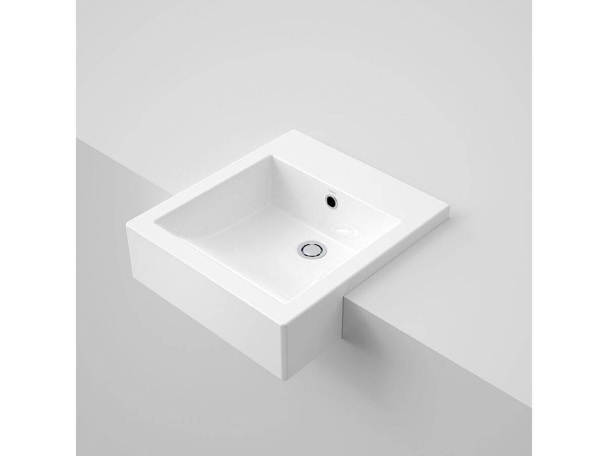 Caroma Liano Semi Recessed Basin 420mm No Taphole White