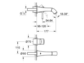 GROHE Grandera Wall Basin Mixer Set 177mm Chrome (5 Star)