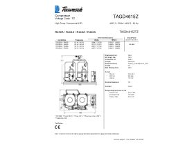 Technical Specifications - Tecumseh Compressor 2X6.5hp R404 MHBP TAGD4615Z-Val