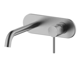 Mizu Drift Wall Basin/Bath Mixer Set Curve Brushed Gunmetal (6 Star)