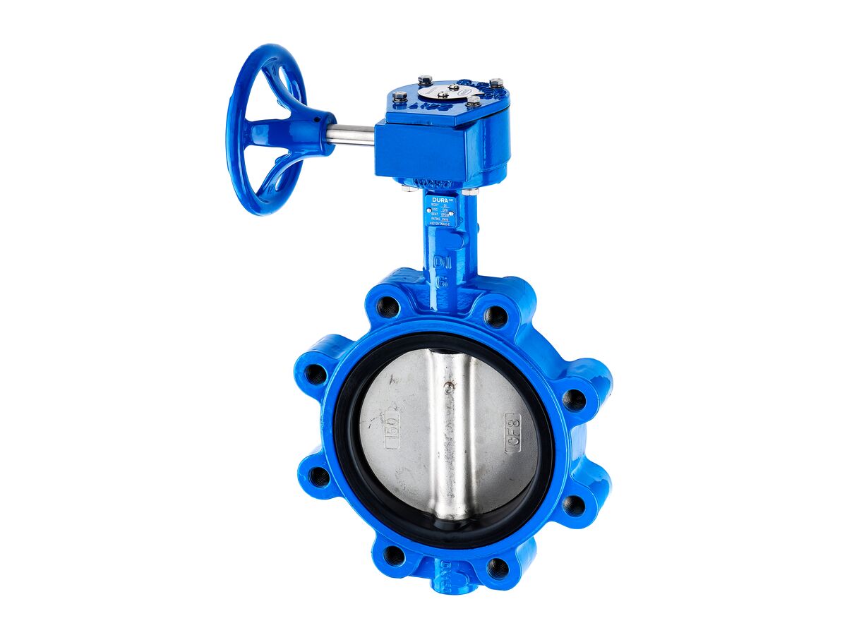 Dura Industrial Butterfly Valve Lugged Table E with Gear Operator 100-200mm