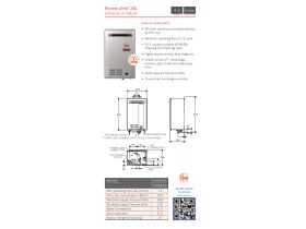 Specification Sheet - Rheem Ultra 28L External Gas Continuous Flow Hot Water