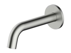 Mizu Drift Wall Basin/Bath Outlet Curve Spout 160 Brushed Nickel (6 Star)