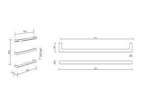 Kado Lux Bar Heated Towel Rail 832 (Each) Black
