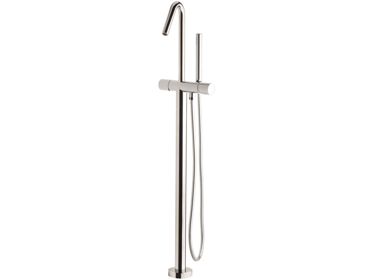 Milli Pure Floor Mounted Bath Mixer Tap with Handshower Trimset Chrome (3 star)