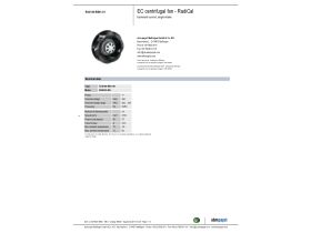Specification Sheet - EBM EC Centrifugal Fan 200mm RadiCal R3G190RB0101