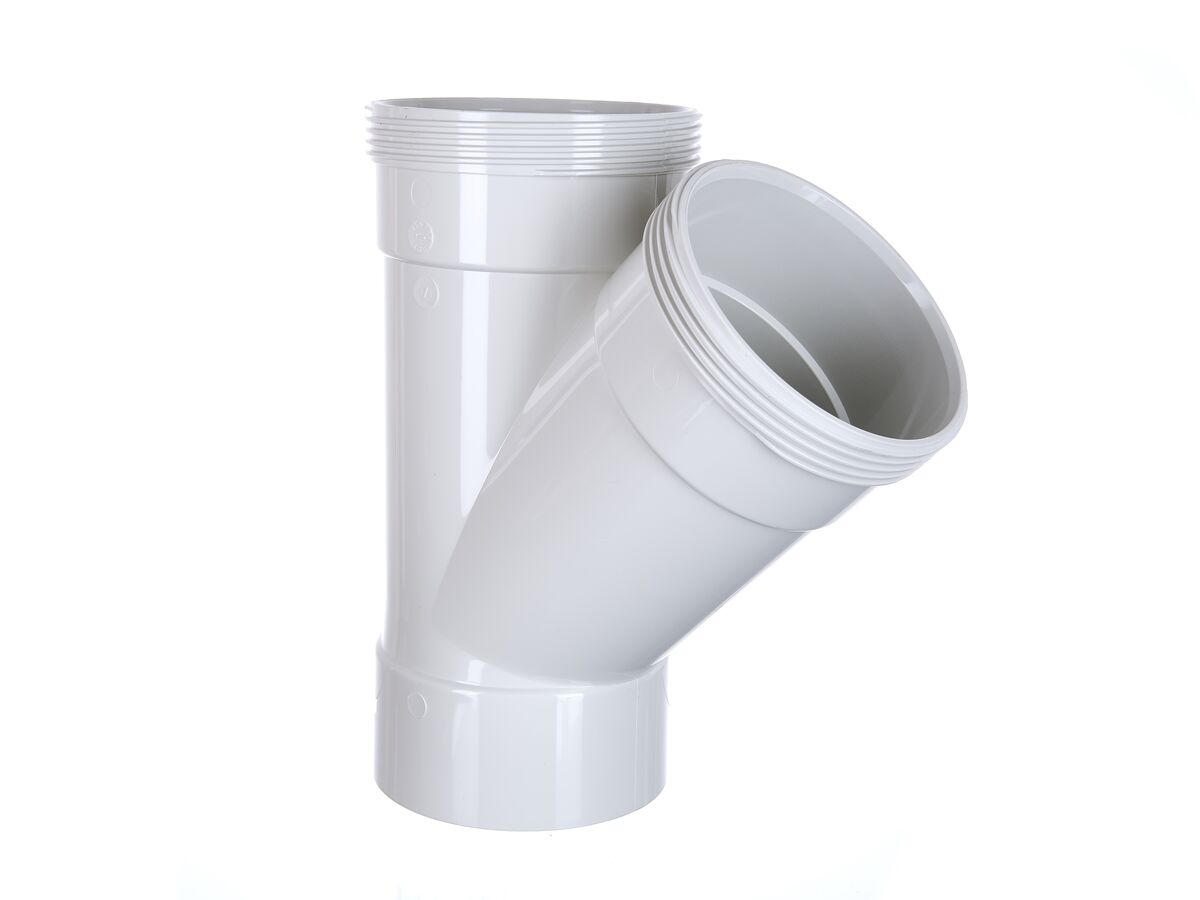 DWV Junction 100mm x 45 Degree Female & Female Plain (OB) from Reece