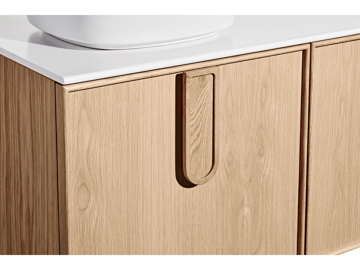ISSY Adorn Above Counter or Semi Inset Wall Hung Vanity Unit with Three Drawers & Internal Shelves with Petite Handle 128
