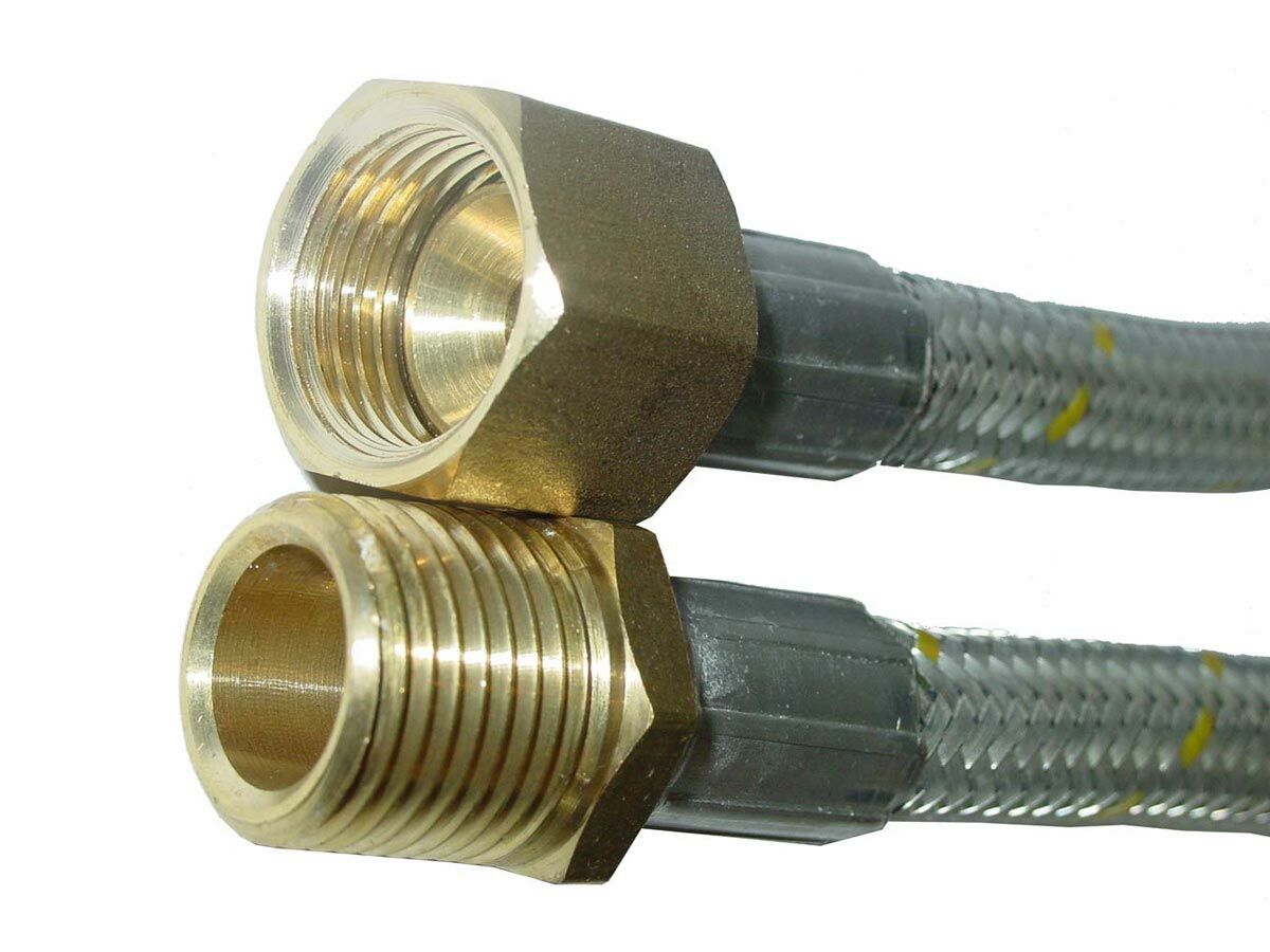 Flexible Hose10mm Gas (1/2" Female Flare x Male) 900mm from Reece