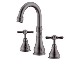 Milli Voir Basin Set Cross Handle Brushed Gunmetal (5 Star)