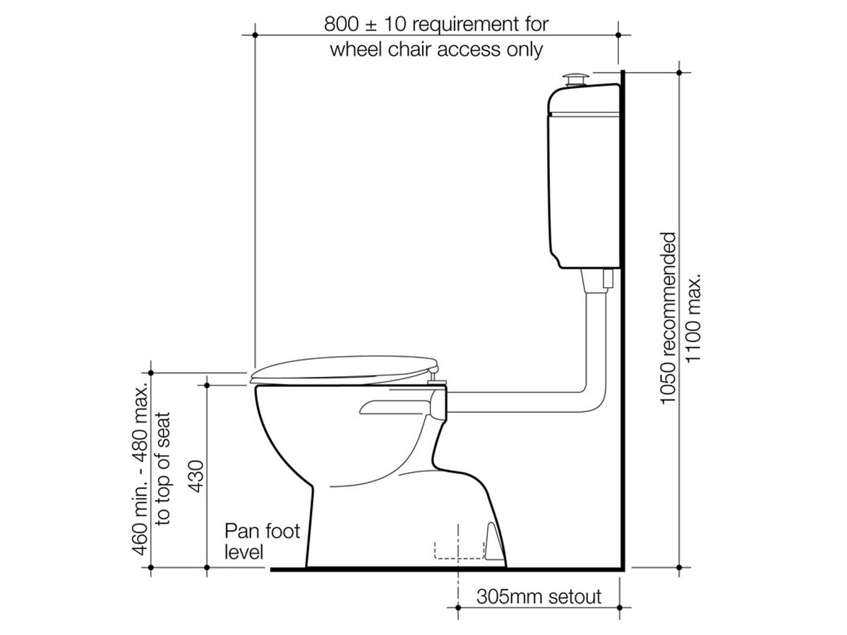 Caroma Care 400 Bottom Inlet Toilet Suite S Trap with Caravelle Single ...