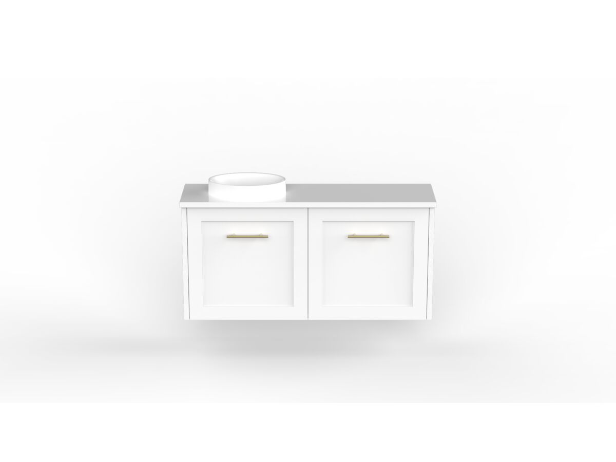 Kado Lux Petite Vanity Unit Wall Hung 900 Left Bowl (Basin Included)
