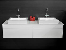 Acqua Wall Hung Vanity Unit Double 1500mm Caesarstone Surface 20mm Top