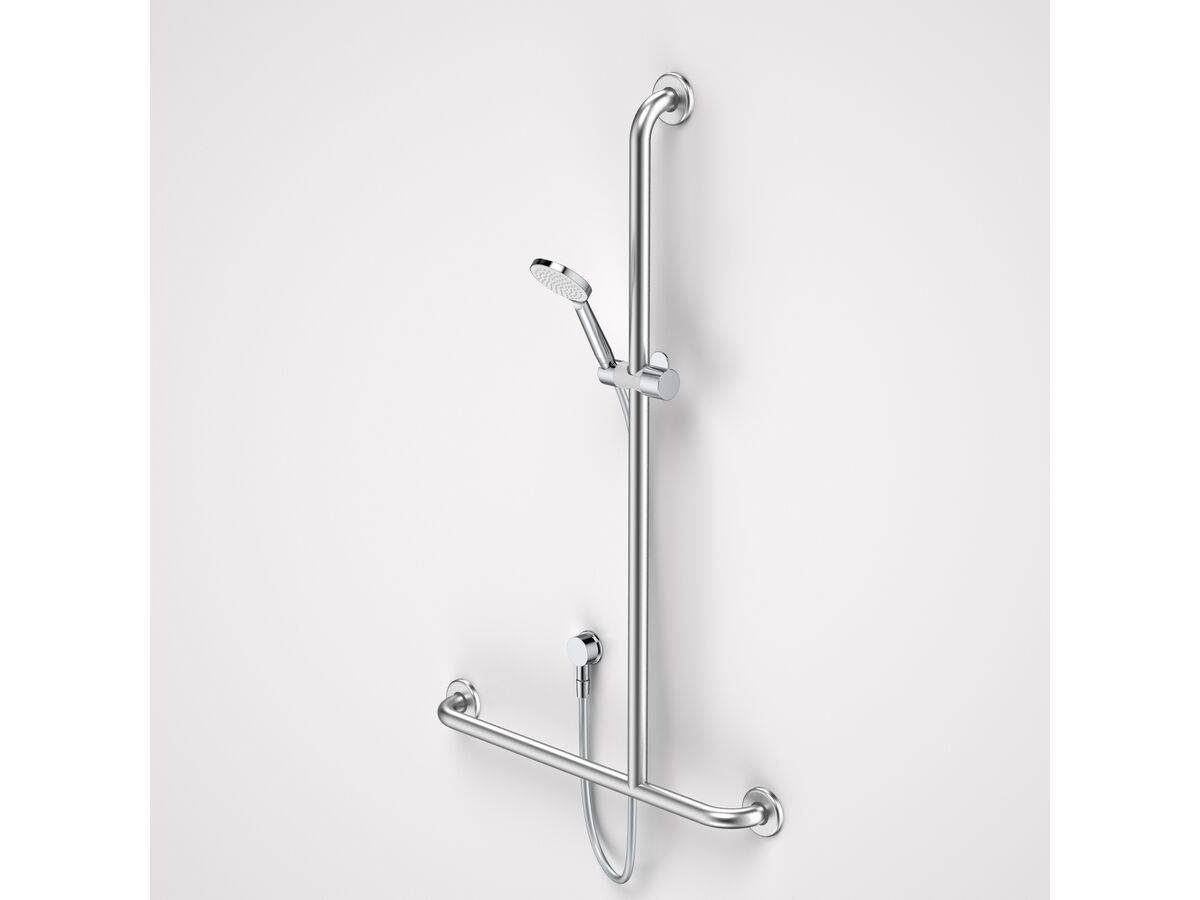 Care Support Shower Set Right Handed with Inverted T Rail Chrome