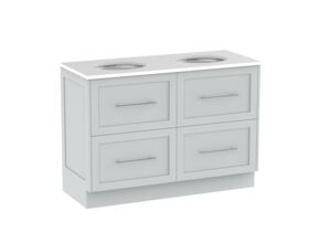 Kado Lux 1200mm Vanity Unit with Kick Caesarstone Double Bowl 4 Drawers (No Basin)