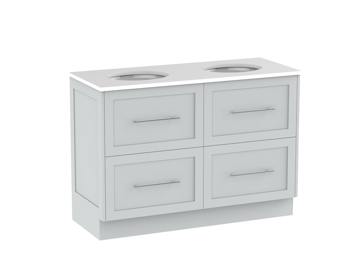 Kado Lux 1200mm All Drawer Floor Mounted Vanity Unit Caesarstone Double