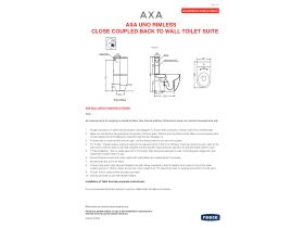 Installation Instructions - AXA Uno Close Coupled Back To Wall Rimless Toilet Suite Soft Close Quick Release Seat (4 Star)