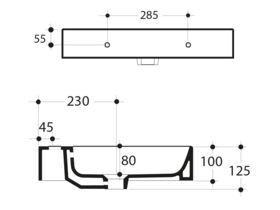 AXA Cento Wall Basin with Fixing No Taphole 600mm White