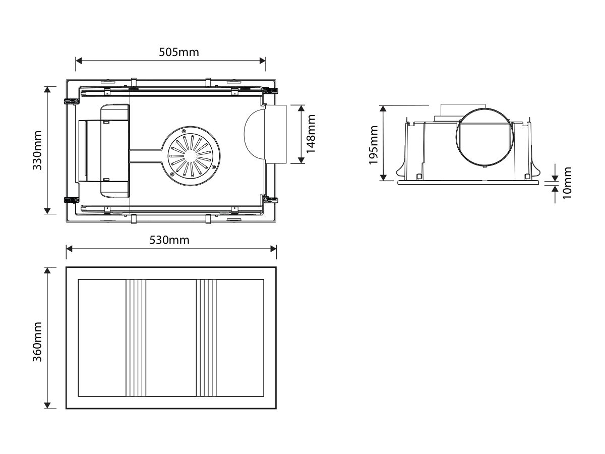 Kado Lux 3in1 Heat Lamp Exhaust White from Reece