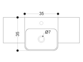 AXA Sheer Semi Recessed Basin 1 Taphole 350 x 350mm White