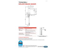 Technical Guide - Teknobili Solido Basin Mixer Chrome (6 Star)