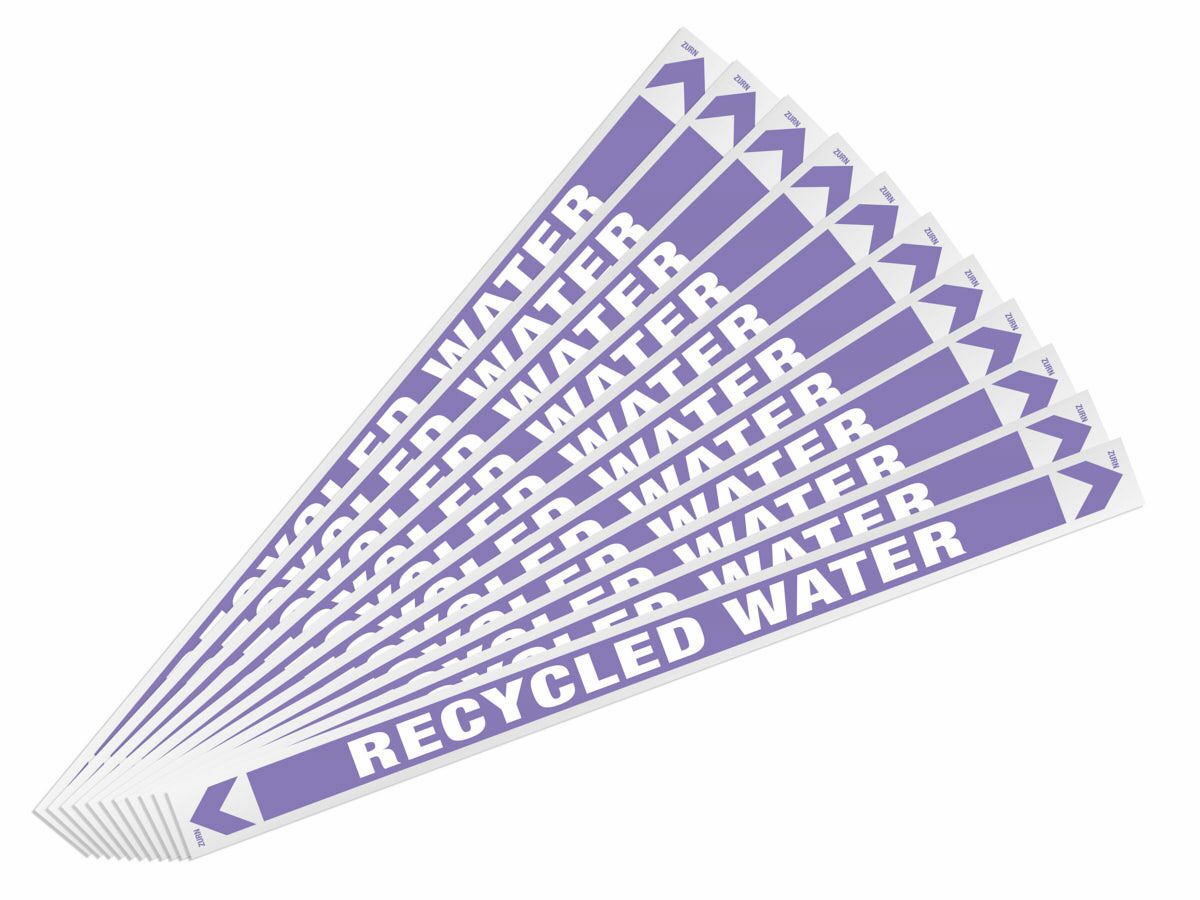 Pipe Marker Recycled Water 400mm x 27mm (10)