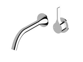 Milli Oria Wall Bath Mixer Outlet System 215mm Chrome
