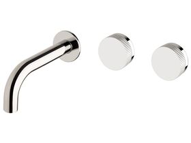 Milli Pure Wall Bath Hostess System 160mm Right Hand with Linear Textured Handles Chrome