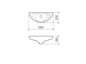 Compact Wall Basin Overflow 1 Taphole White