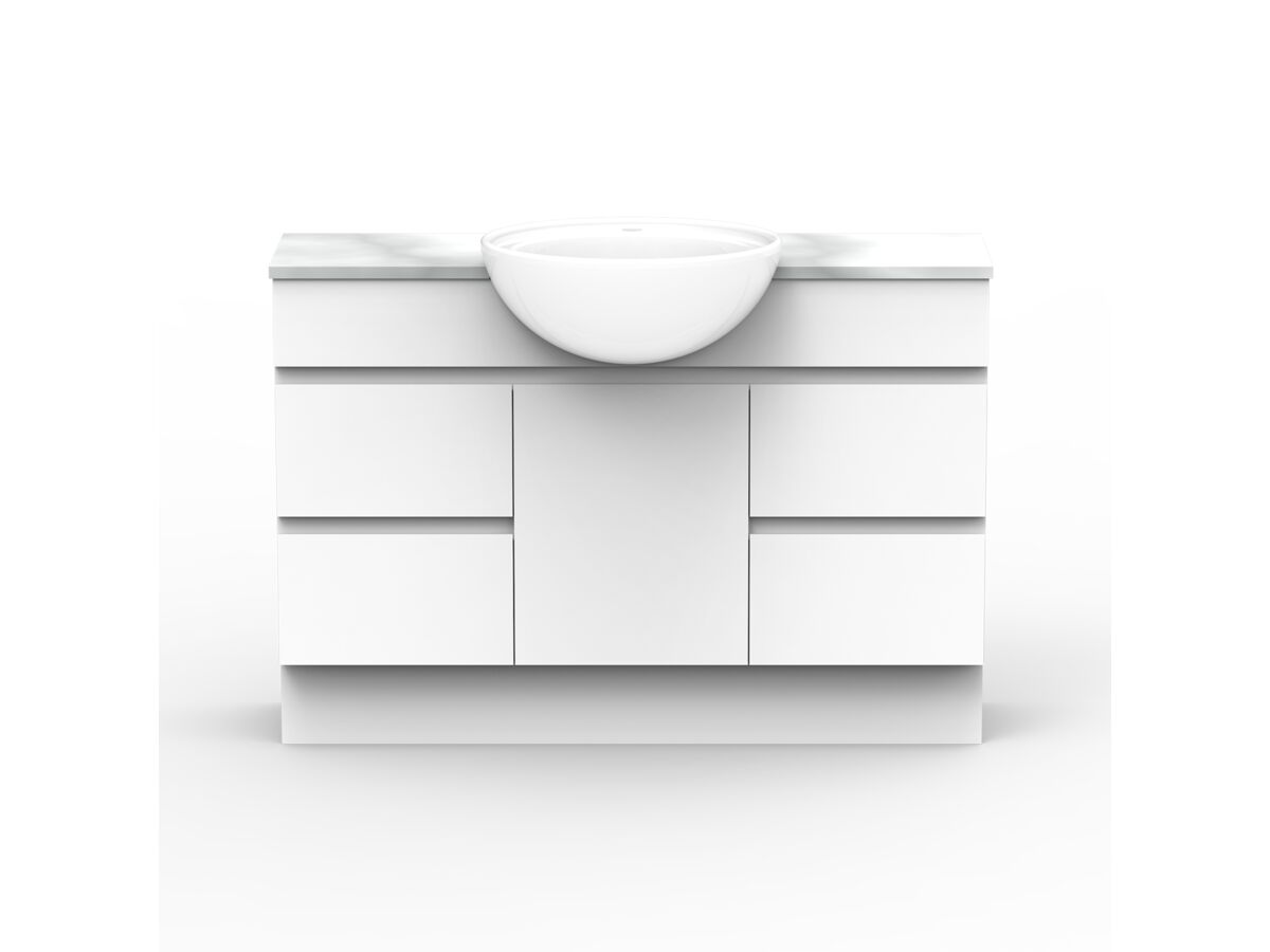 ADP Essence MKII Semi Recess Vanity Unit with Kick 1 Door, 4 Drawers No Basin 1200mm