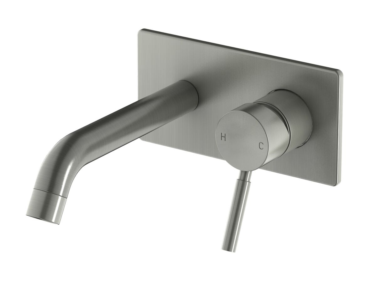 Mizu Drift Wall Basin Mixer Tap Set 200mm Brushed Nickel (4 Star) from