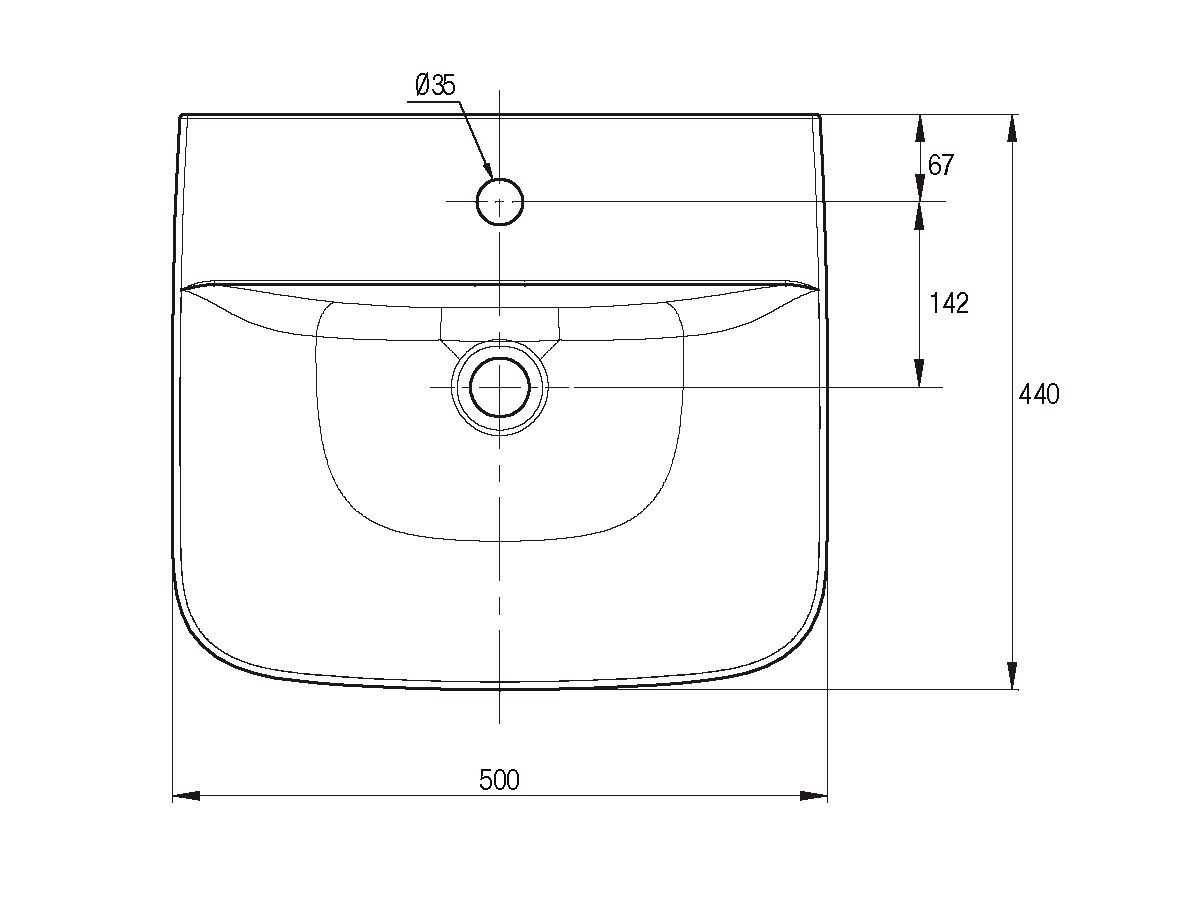 Porcher Cygnet Semi Inset Basin 1 Taphole White