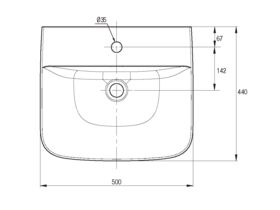 Porcher Cygnet Semi Inset Basin 1 Taphole White