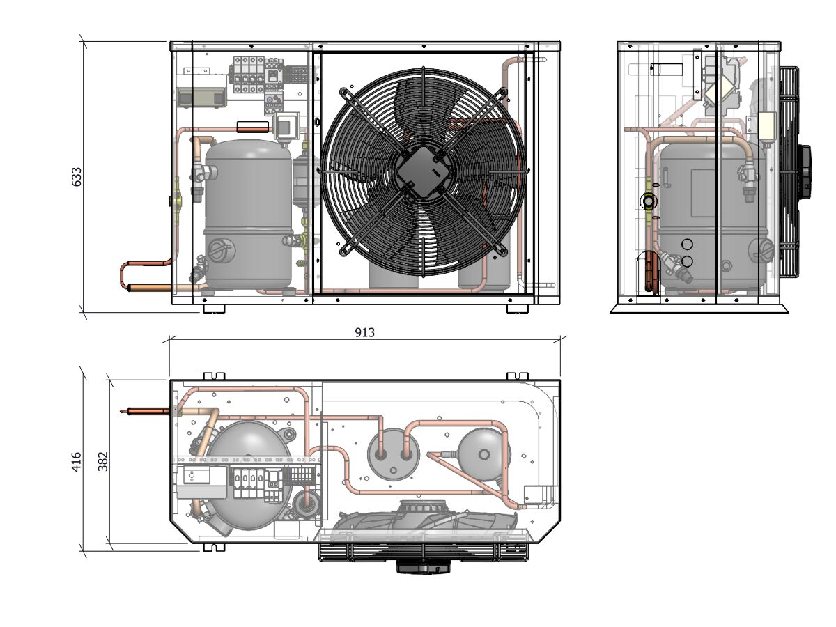 Tecumseh Compac Condensing Unit R134a PAC4525Y 3 Phase