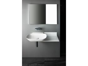 LAUFEN Ino Wall Basin with Shelf Left Hand Bowl with Fixing Bolts & Overflow No Taphole 900mm White