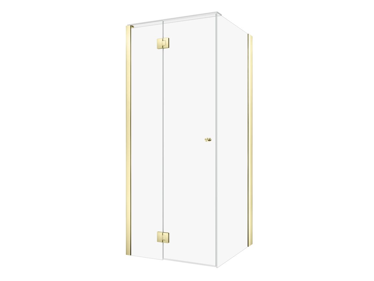 Hero - Kado Lux Frameless Enclosure with Wall Channel 900 x 900mm Brushed Brass