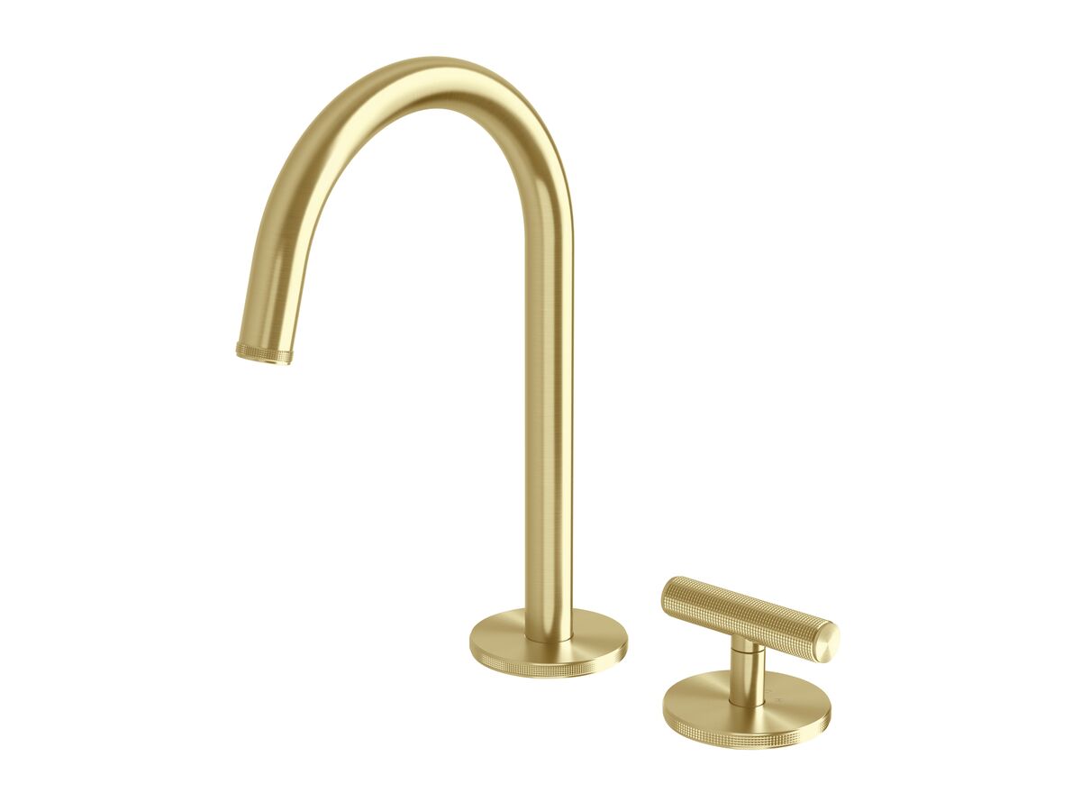 Hero - Milli Etch Progressive Hob Basin Mixer Tap Set Brushed Gold (6 Star)
