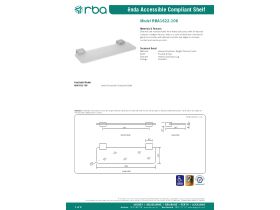 Specification Sheet - Enda Acrylic Shelf Frosted Glass Accessible Chrome 395mm